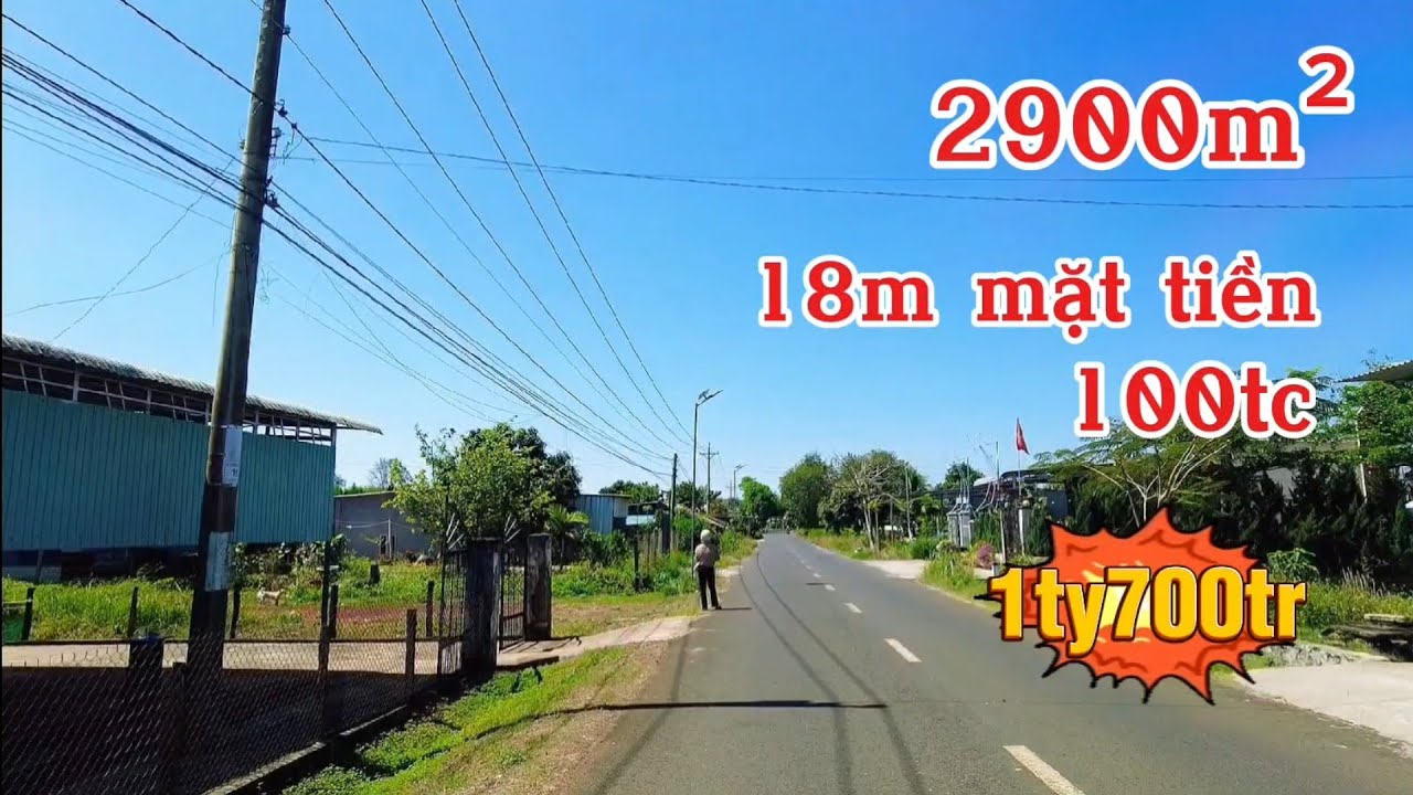 Gần trường mẫu giáo, cấp 1, 2 gần chợ và nhà thờ, 2900m² 18m mặt tiền đường liên xã.
