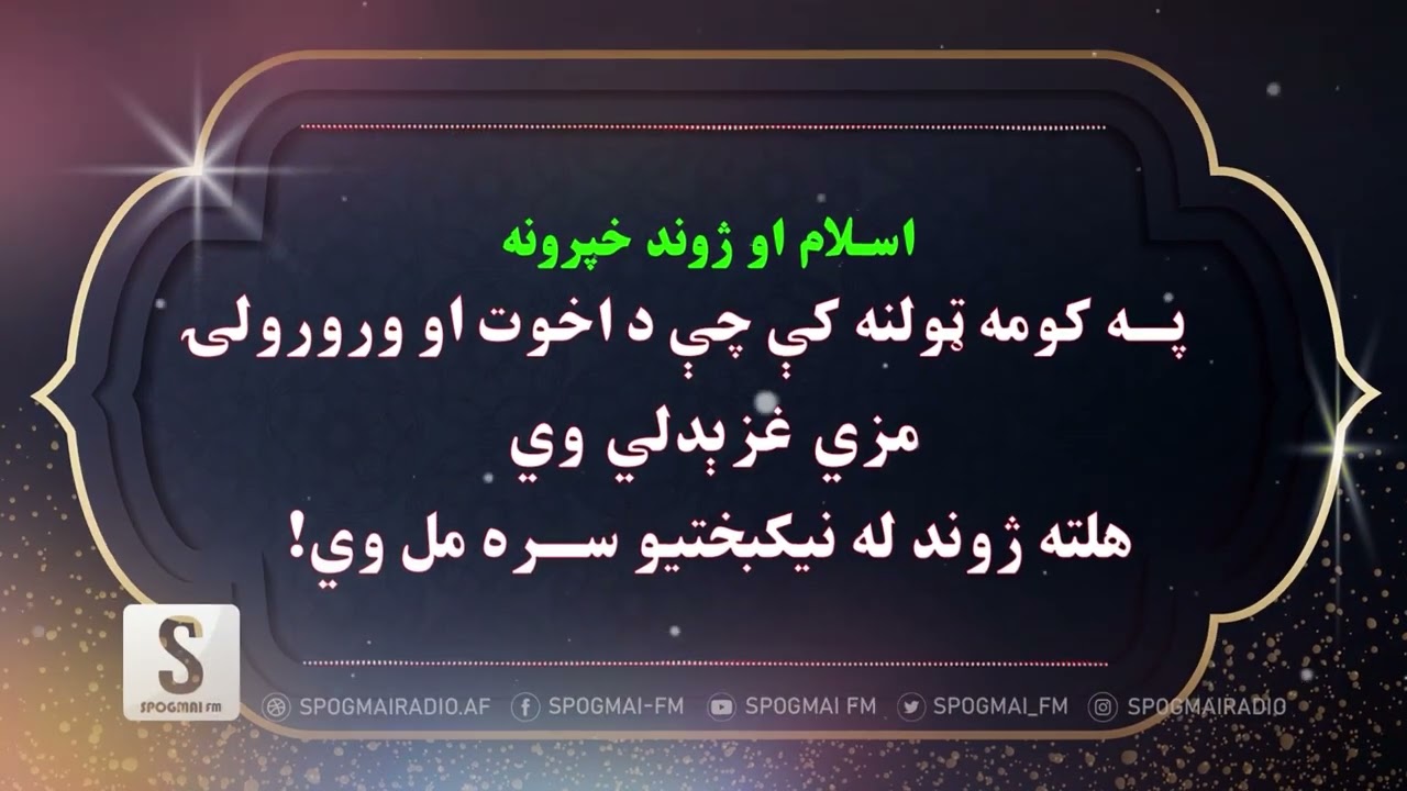 مسلمان باید د بل مسلمان مټ او اوږه وي