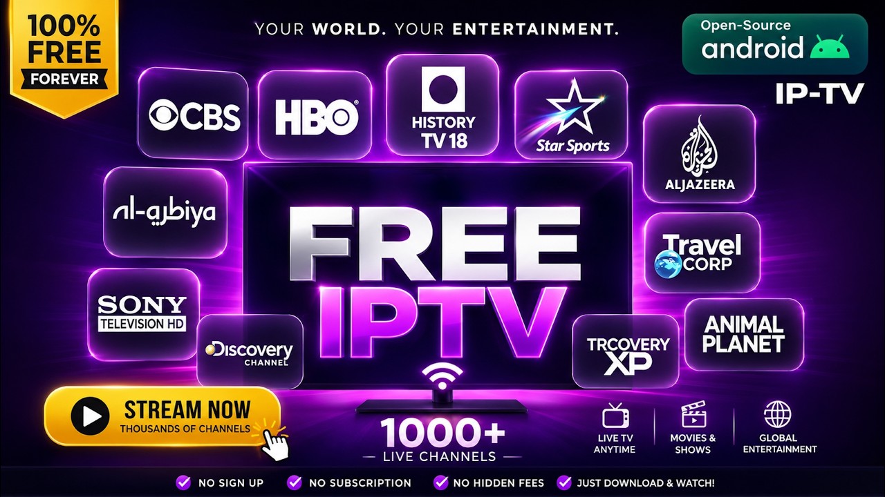 Более 1000 бесплатных IPTV-каналов на Android (ориентация на глобальный рынок и Индию на 2026 год)