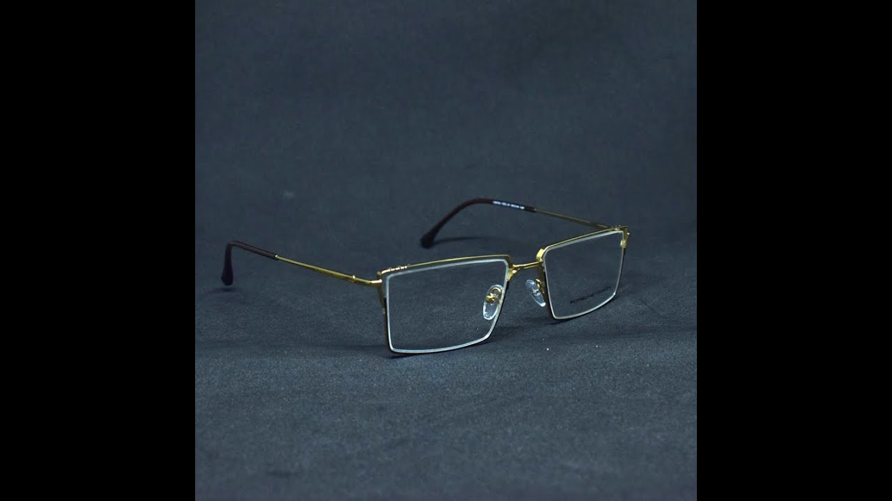 Brand New Porsche Design Half Rim Golden Frame Eye Glasses