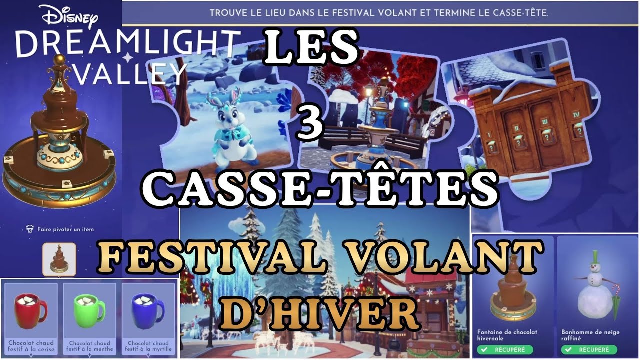 Disney Dreamlight Valley - Festival Volant d'hiver ☃️ Les 3 Premiers Casse-tête / Puzzle de l'Event