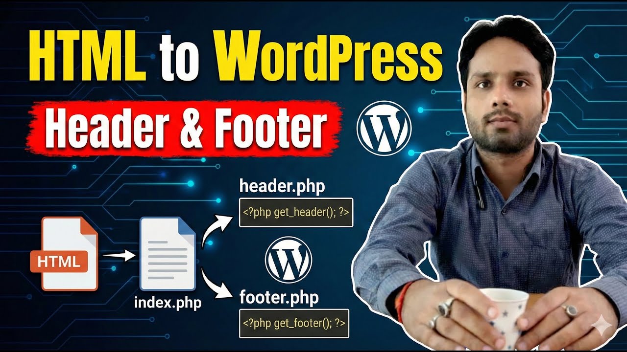 Splitting index.php into header.php & footer.php  WordPress Theme Structure #freelancing #wordpress