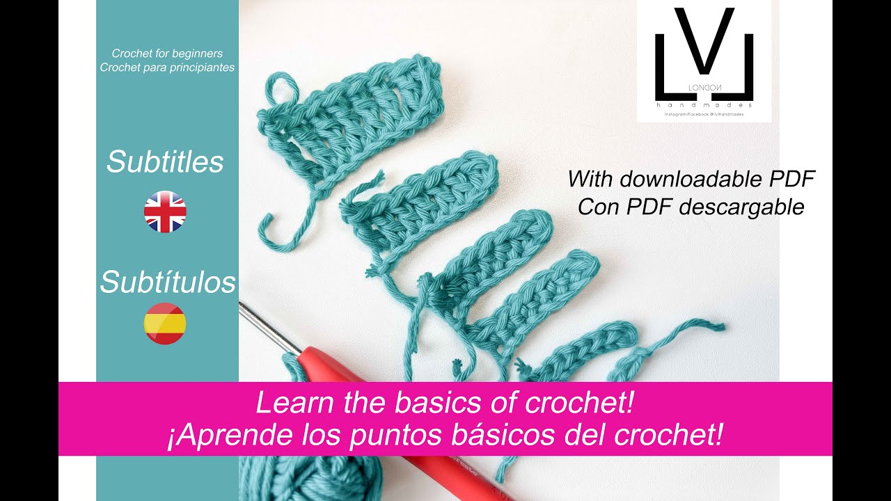 Learn Basic Crochet Stitches Step by Step | Beginner Tutorial with Subtitles ESP/ENG
