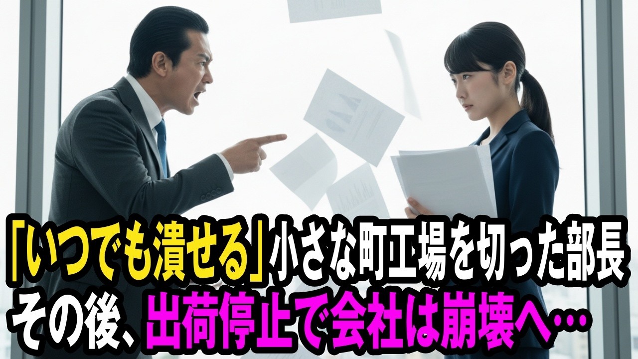 「いつでも潰せる、お前の会社なんて」小さな町工場を切り捨てた大手企業の部長。その後、出荷停止になり会社は崩壊へ…