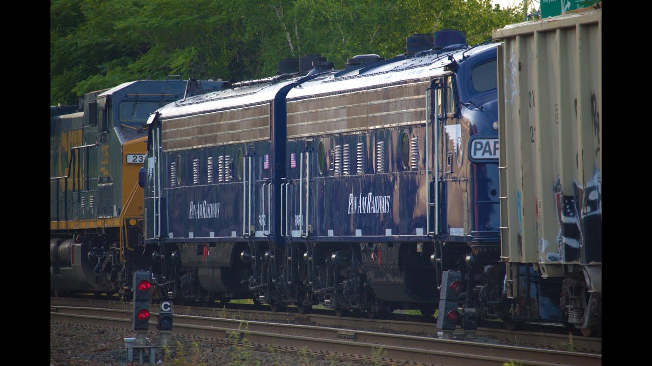 Pan Am Railways FP9s Trail On CSX M427 Through Springfield, MA 6-20-22