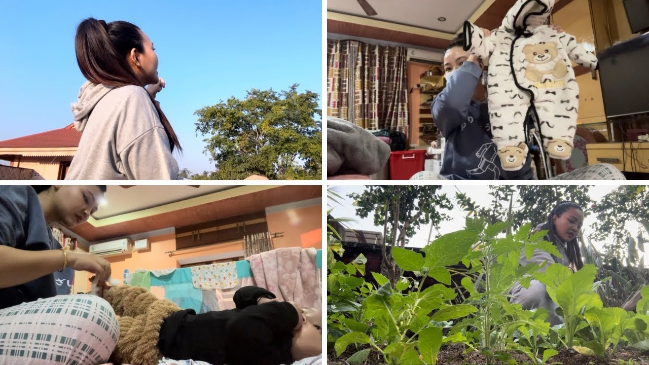 How I Care for My Baby During Cold 🤍 | Mom Life Vlog, Garden Harvest & Baby Gifts #momlife 