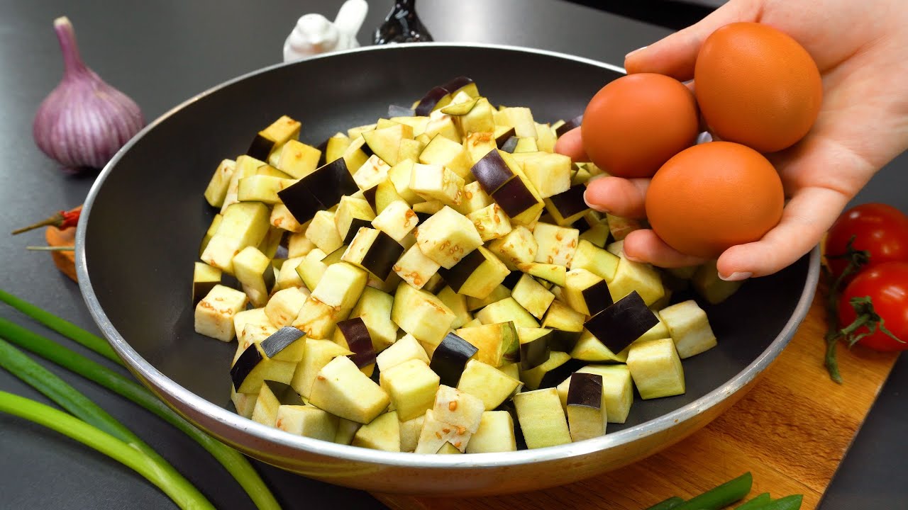 Этот рецепт яиц с баклажанами очень вкусный! Невероятно легко и вкусно!