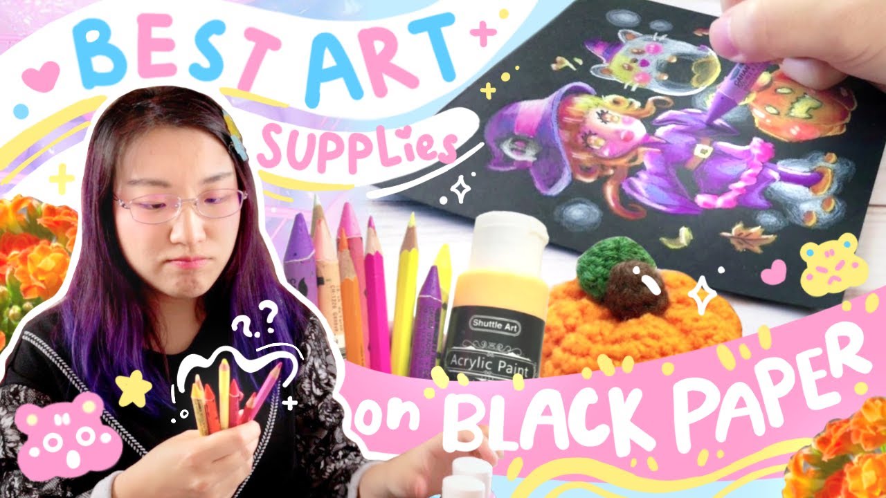 🎃 Best Art Supplies For Drawing On Black Paper 🖤 (Tips+ Demo) Happy Halloween!!!