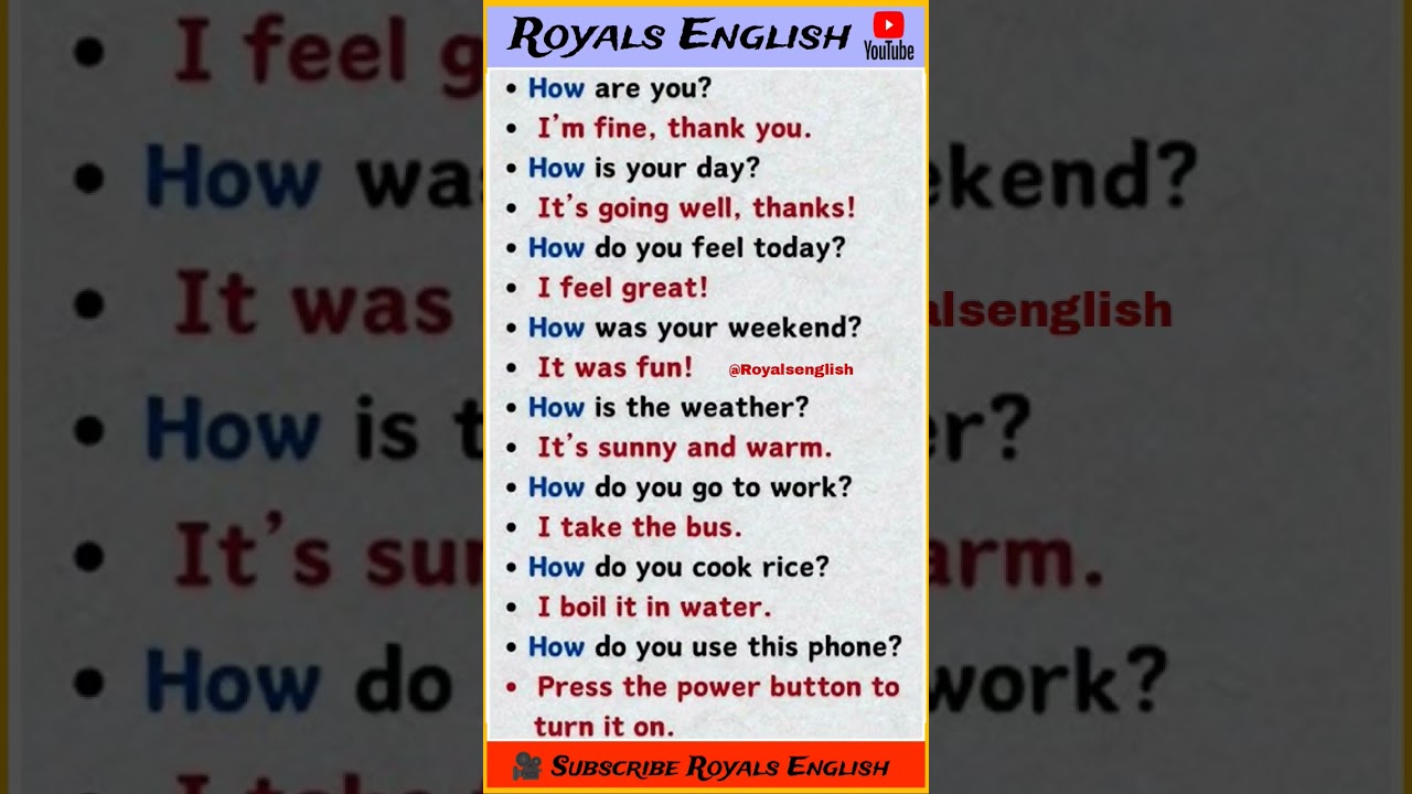 Basic english questions and answers practice use in daily life | #questionanswer #conversationskills