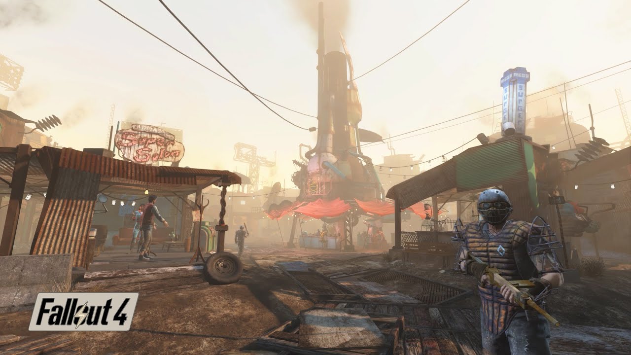 Fallout 4 | Diamond City Market Ambience | I would stay here forever..