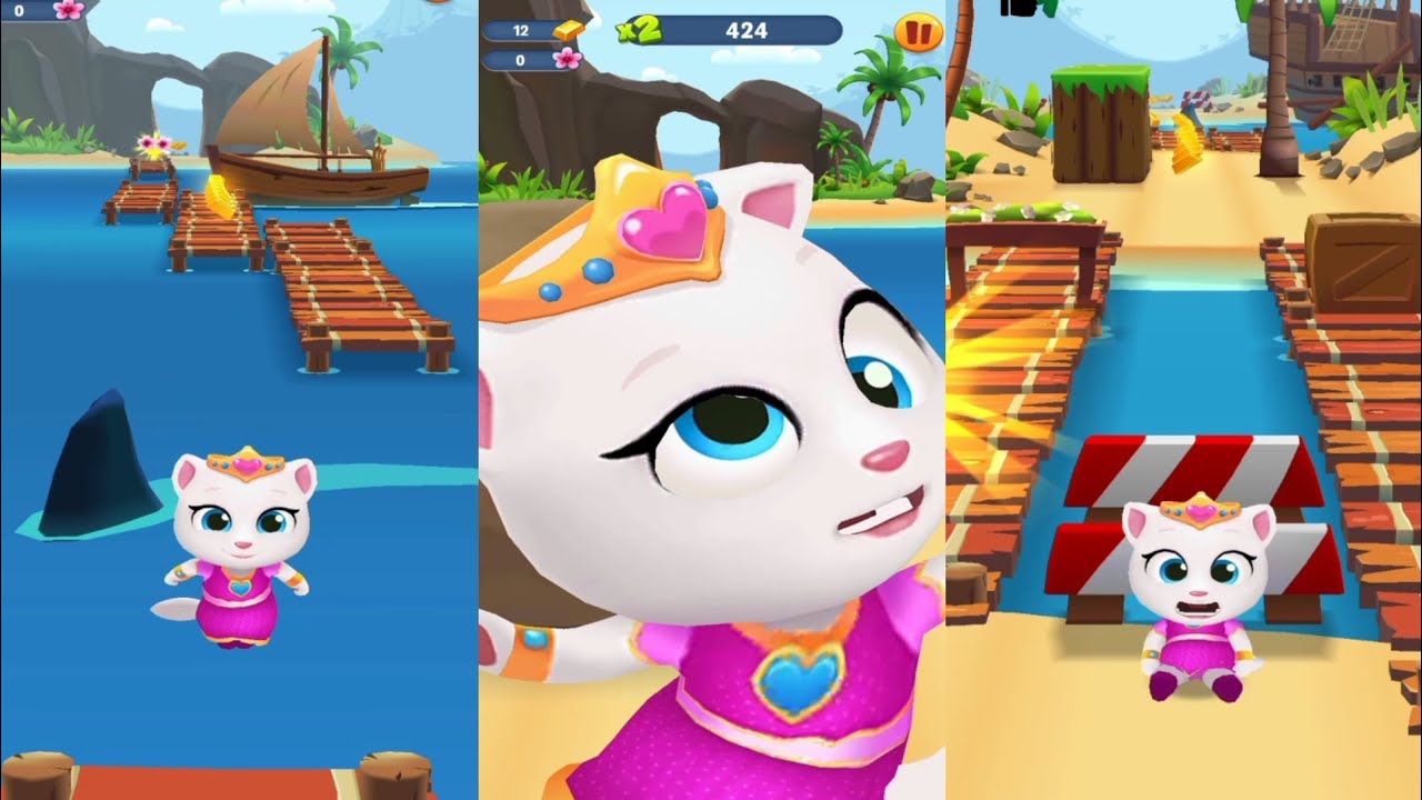 Princess Angela Funny Fails Moment - My Talking Tom Gold Run Gameplay walkthrough Android iOS