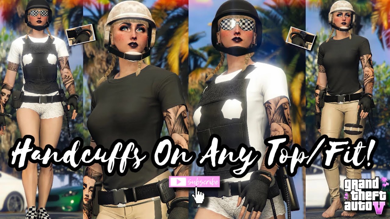 GTA 5 Online | Handcuffs On Any Top/Outfit Tutorial! | [ Xbox One/Series X&S, PS4/5, PC ] ♡ (female)