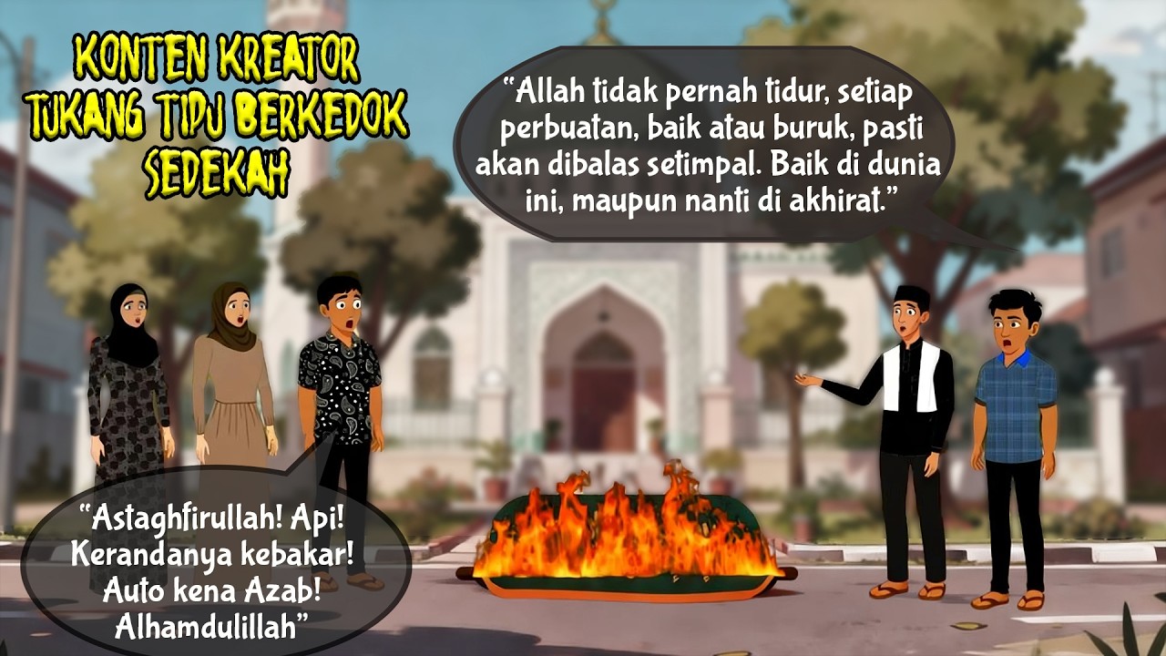 AZAB KONTEN KREATOR TUKANG TIPU! HINA PUASA & SEDAKAH PALSU | Animasi Kartun Drama