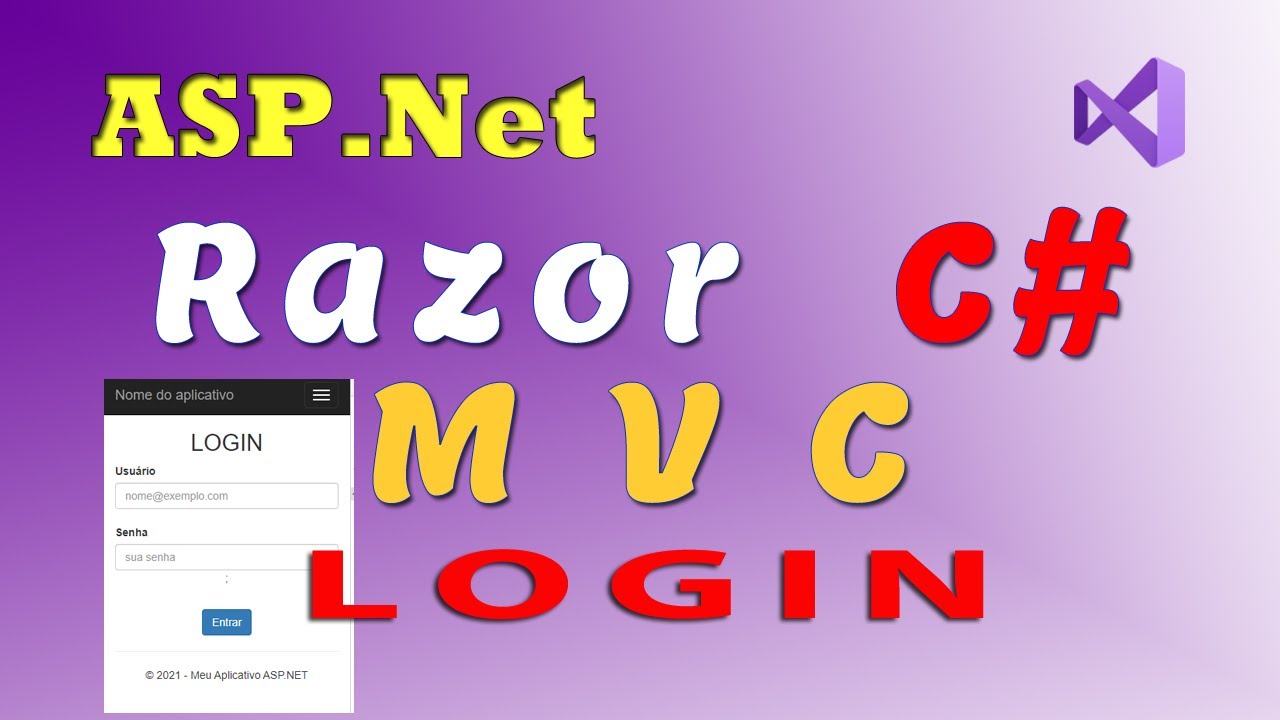 ASP.Net  (10), Login numa aplicação Razor C# MVC. Visual Studio 2019 vídeo 10