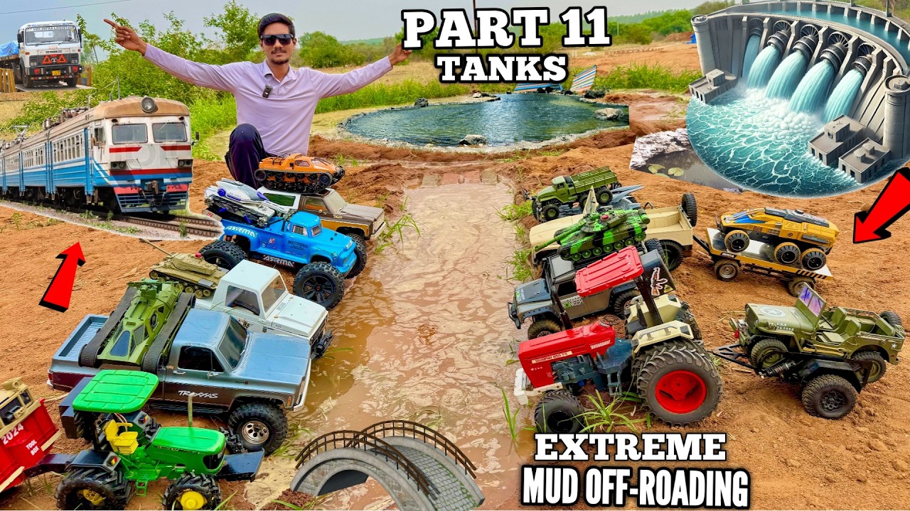 I Build World Largest Military RC Car 4x4 Mud Track With Obstacles - Chatpat toy TV