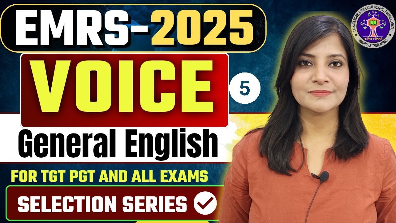 EMRS-2025 | ENGLISH CLASS-5 ACTIVE PASSIVE VOICE  PART-1 EMRS TGT PGT  PREPARATION 2025 EMRS #emrs