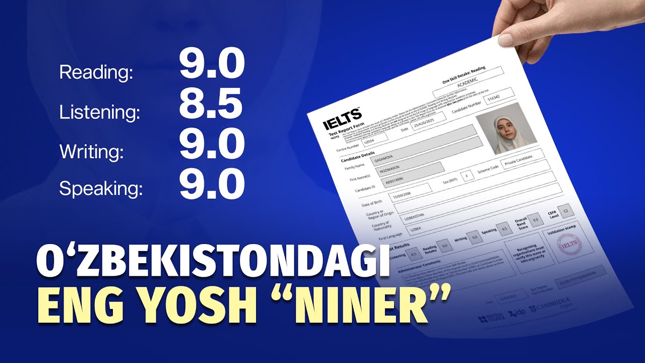 17 yoshidayoq IELTS'dan 9 ball olgan Nozima Qadamova hikoyasi