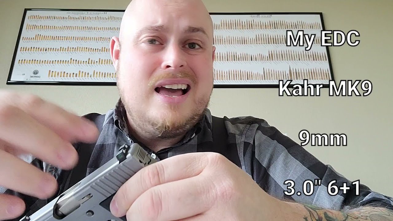 EDC tabletop Kahr Mk9 9mm LOVE IT!