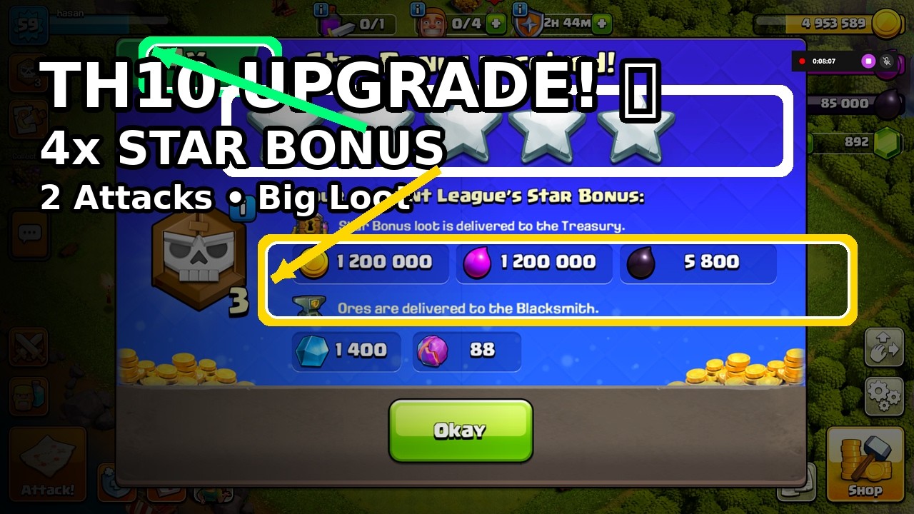 TH9 to TH10 Upgrade! 🔥 4x Star Bonus + Big Loot Clash of Clans
