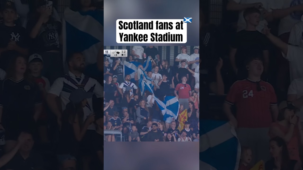 Scottish World Cup fans invaded a Yankees game 😂🏴󠁧󠁢󠁳󠁣󠁴󠁿