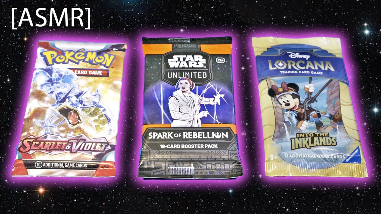 [ASMR] Booster Pack Opening | Pokemon, Star Wars, Lorcana