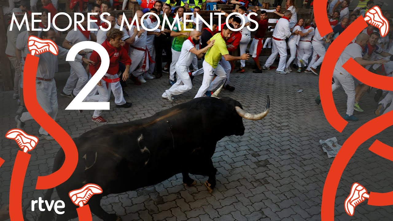 MEJORES MOMENTOS del segundo encierro de San Fermín 2022 | Toros de Fuente Ymbro