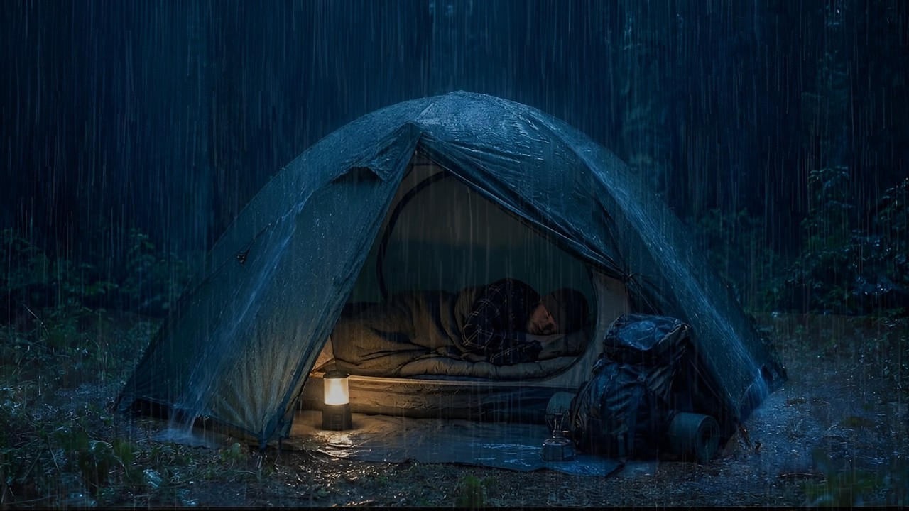 Torrential Rain on a Camping Tent 🌧️ Relaxing Rain Sounds for Sleeping Fast