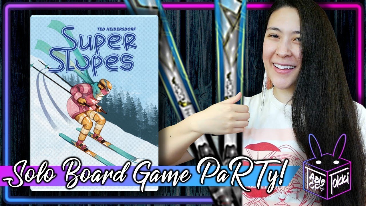 Super Slopes ⛷️ | Solo Board Game PaRTy!!! (Playthrough and Review/ Tutorial, yup!) 🎉