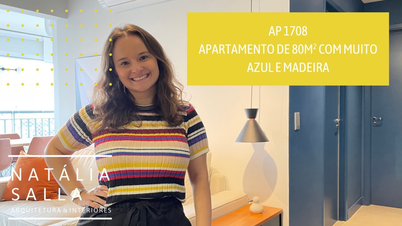 Tour completo Ap 1708 -  Apê de 80m² com corredor azul e encontro hexagonal