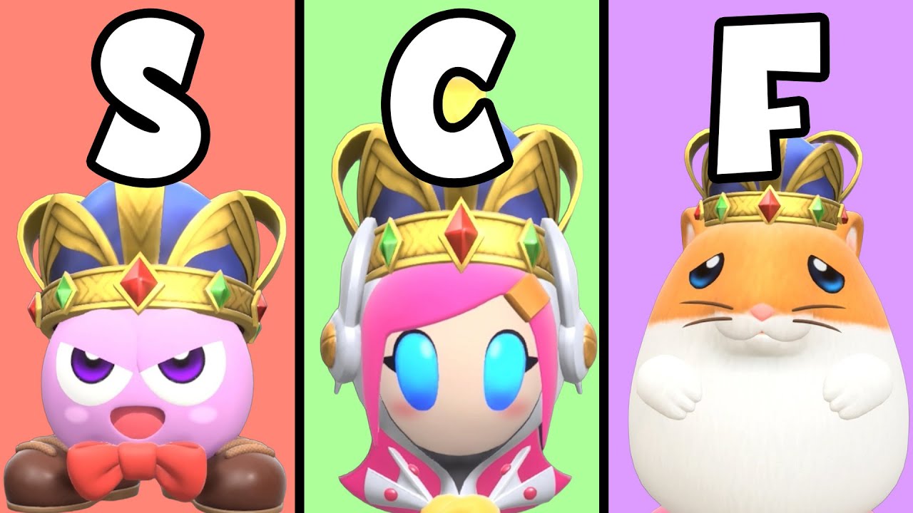 Все персонажи Kirby Air Riders носят короны.