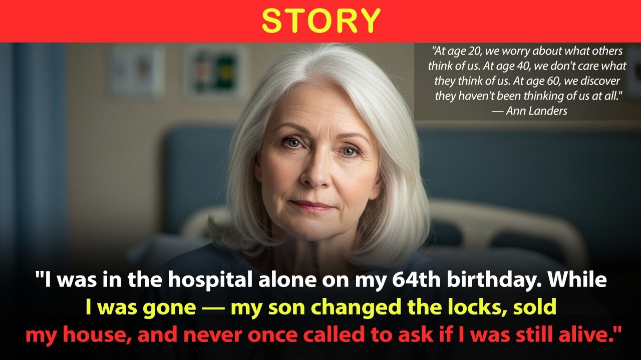 I was in the hospital alone on my 64th birthday  While I was gone — my son changed the locks....