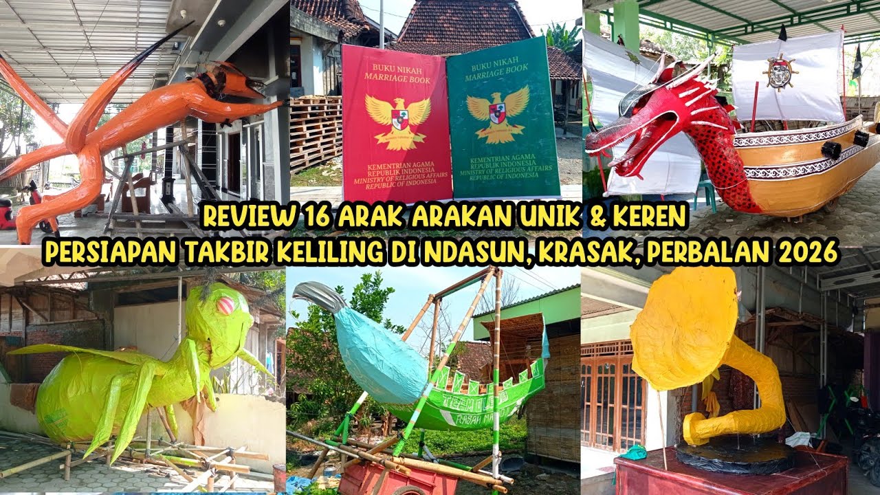 UNIK❗Review 16 Arak Arakan Takbir Keliling Di Ndasun, Krasak, Perbalan 2026
