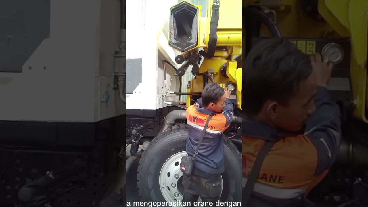 pengoperasian crane HB 450 Hyva