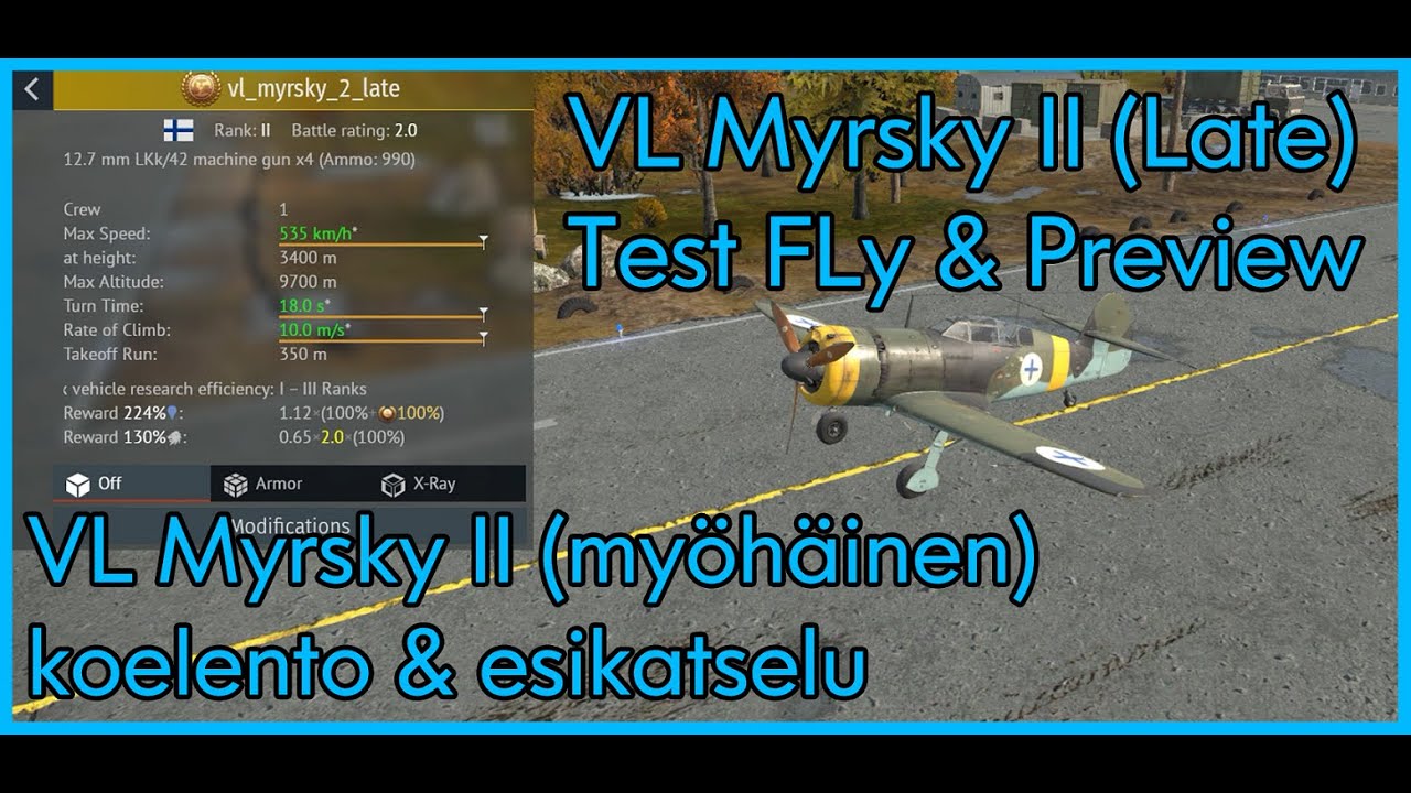 War Thunder VL Myrsky II (late) Test Fly & Preview/ koelento & esikatselu