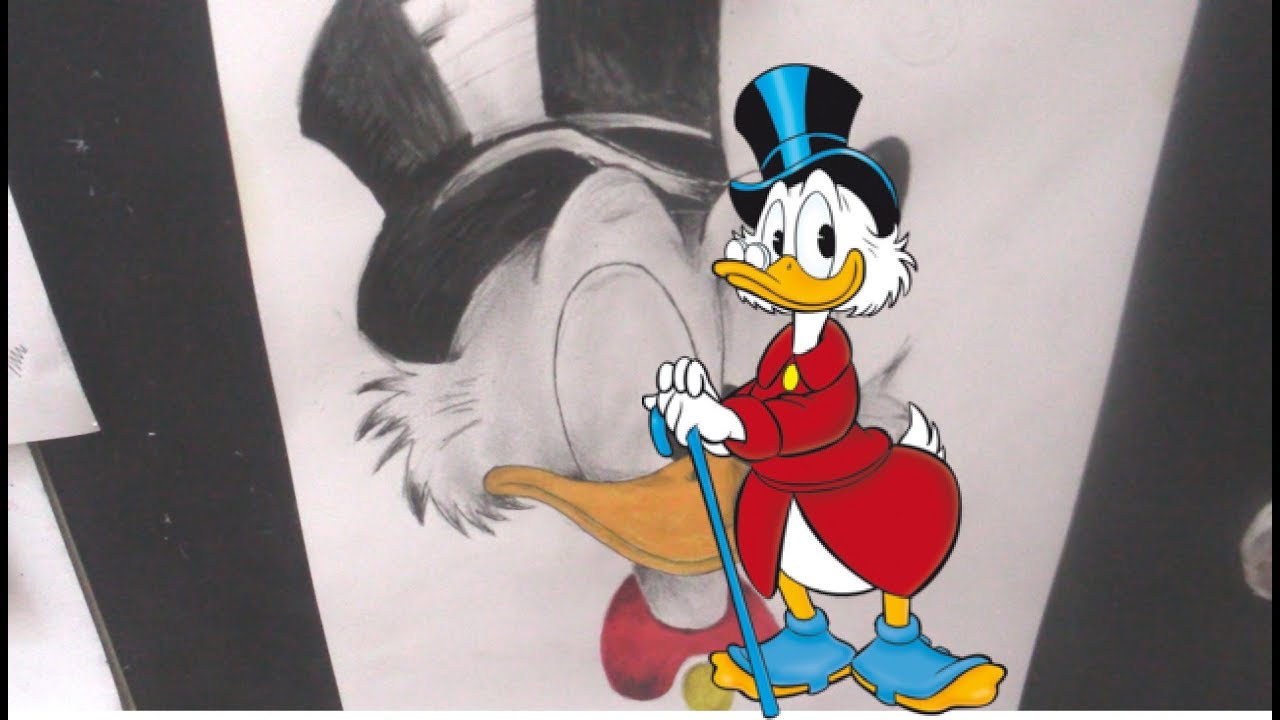 Speedart Drawing,,Onkel Dagobert Duck,,Fire-Ghost World