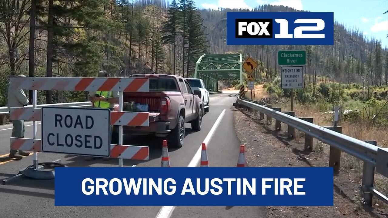 Растущий лесной пожар Austin Fire рядом с Эстакадой привел к закрытию дорог и кемпингов в округе ...