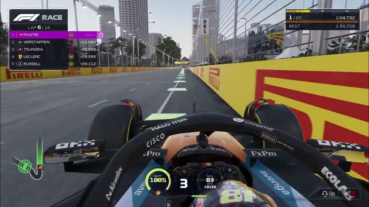 F1 25 Grand Prix Race In Singapore.