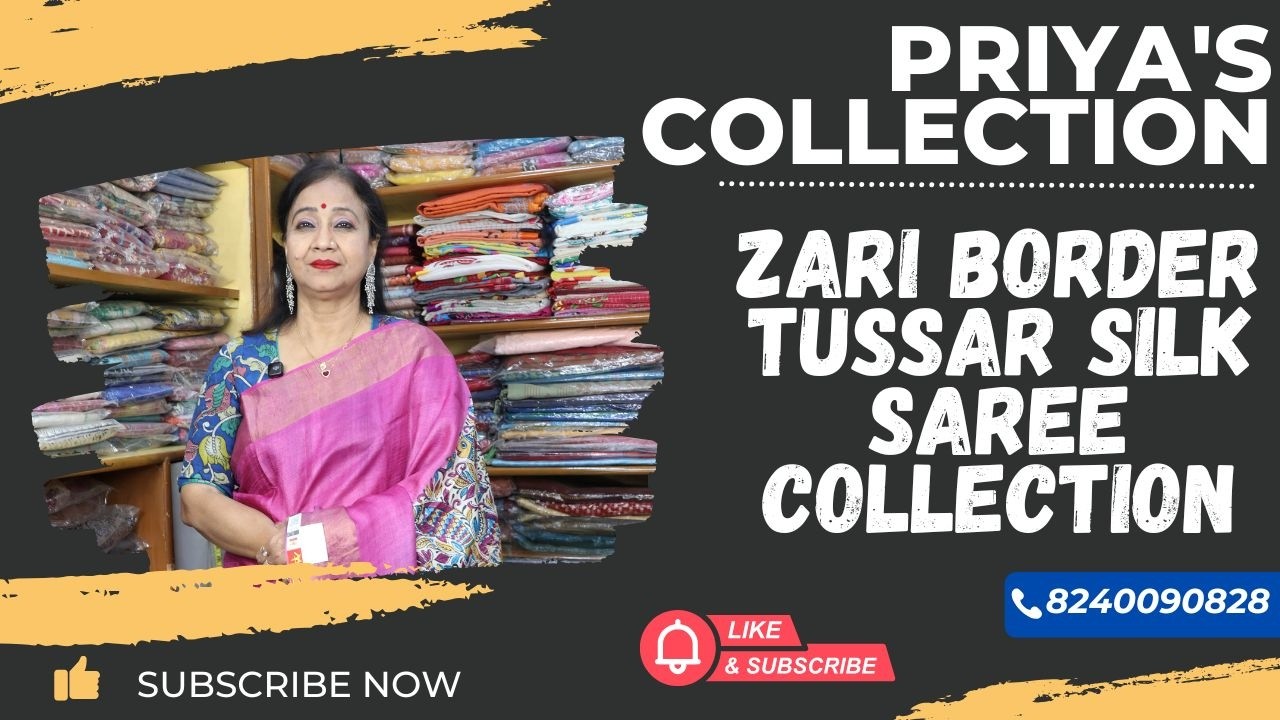 Zari Border Tussar Silk Saree Collection || Epi 359 ||  Priya's Collection || #shortsviral