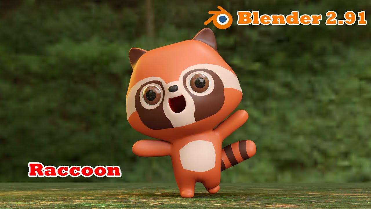 Raccoon modeling in Blender 2.91