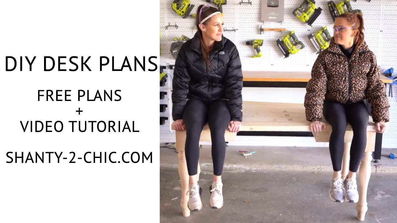 DIY&nbsp;Farmhouse Desk&nbsp;with Drawer -&nbsp;Free DIY Desk Plans, Video &&nbsp;Diagrams
