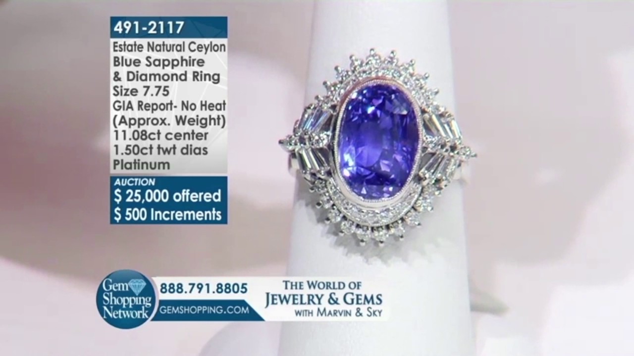 Estate Sapphire Ring Auctioned on Live TV l Gem Shopping Network