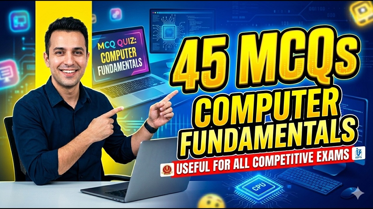 Top 45 Computer Fundamentals MCQs | Important MCQs Computer Fundamentals | Computer MCQ