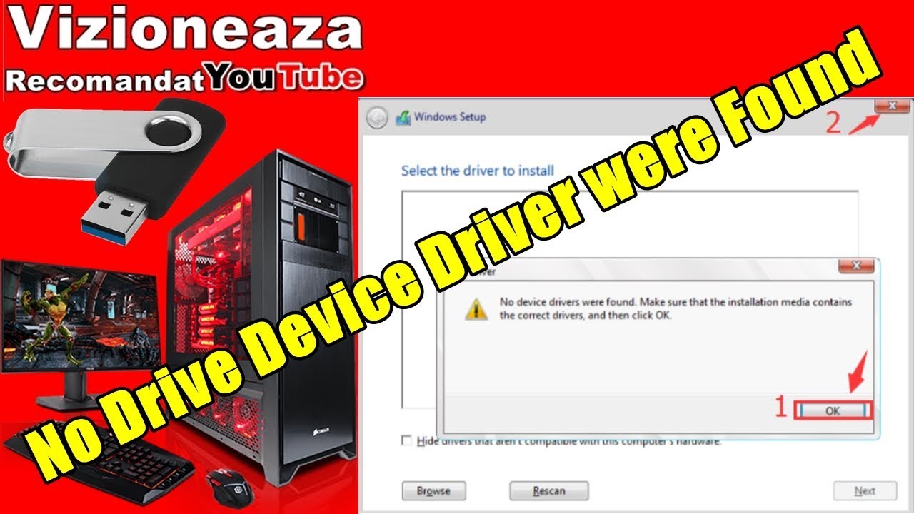 Rezolva Problema No Drive Device Driver were Found la Instalarea Windows