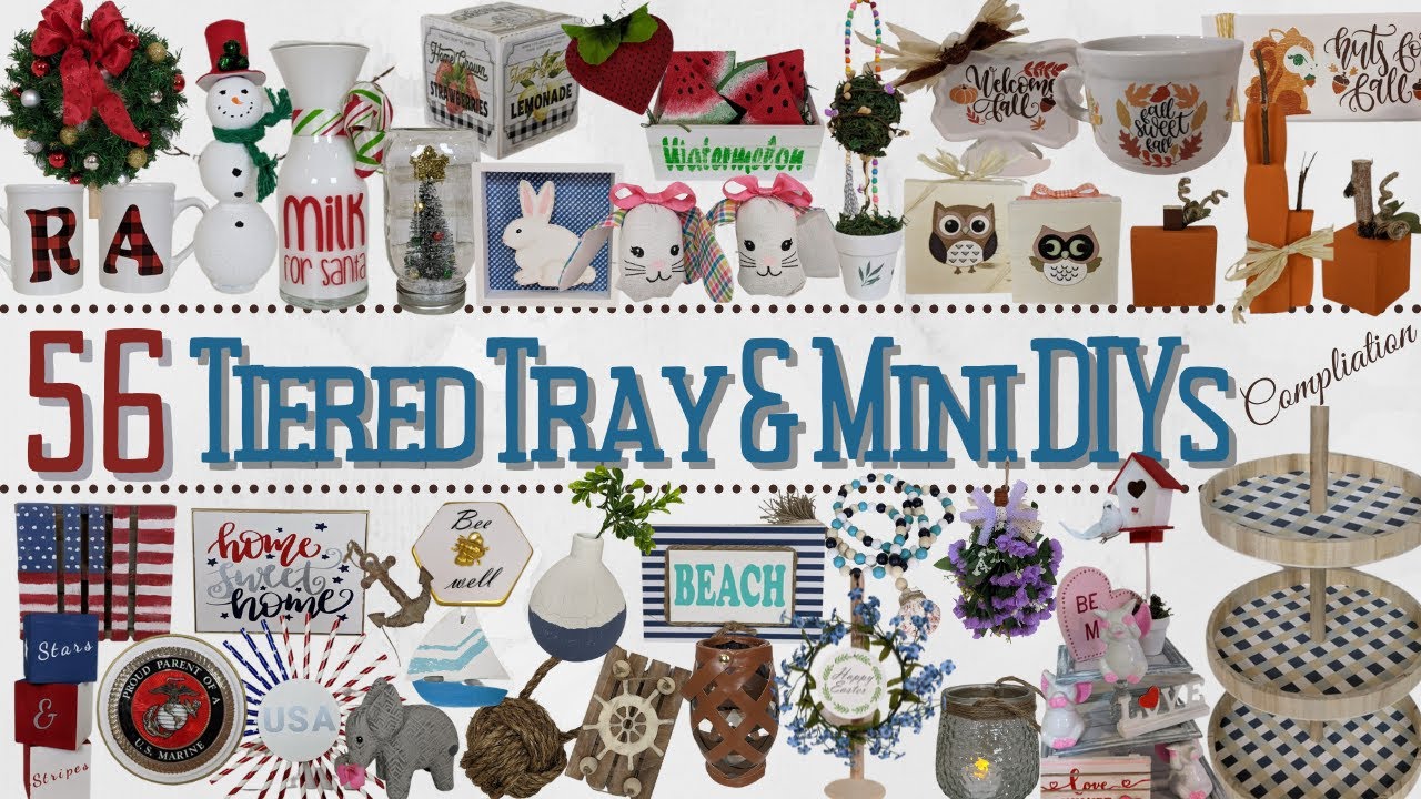 56 TIERED TRAY & MINI DIYS | DOLLAR TREE & OTHER BUDGET FRIENDLY MINI DIY DECOR IDEAS