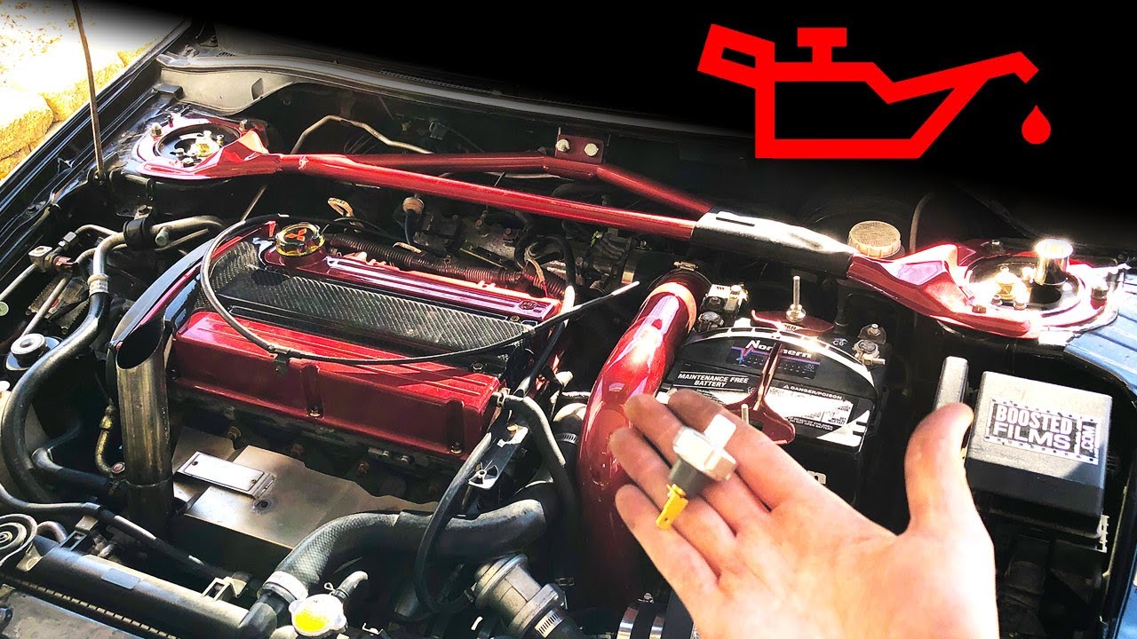 EVO Oil Dash Light // How to change a Mitsubishi EVO 8 Oil Pressure Switch