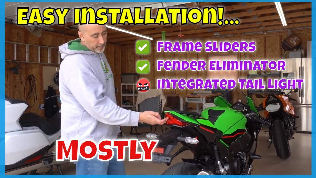 2021 ZX-10R TST Fender Eliminator, Integrated Tail Light & Shogun Frame Sliders!