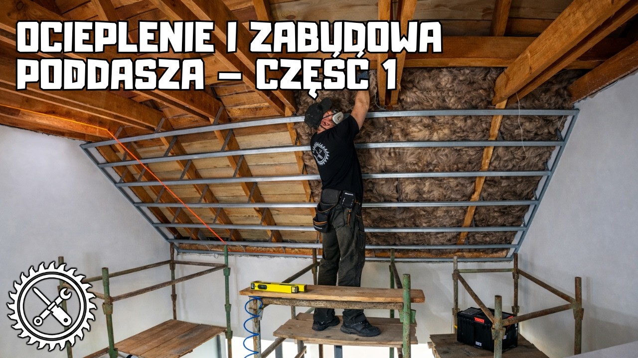 Ocieplenie i zabudowa poddasza – część 1 – szczelina dylatacyjna, wyznaczanie skosu, układanie wełny