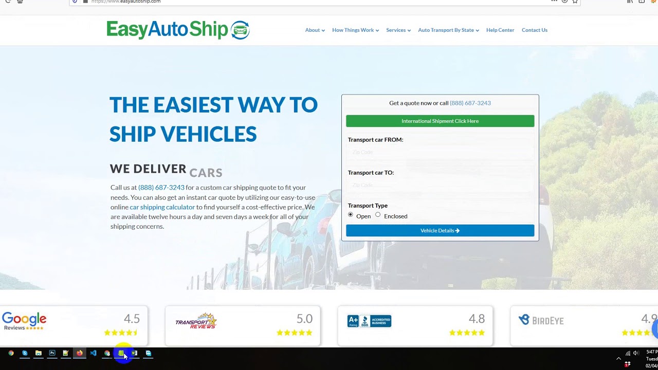 EasyAutoShip Website speed test live browser.