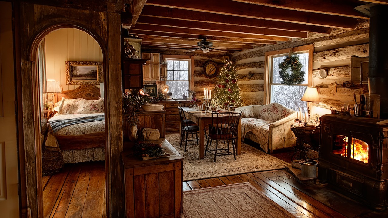 🔴A Quiet Hearth Remembering Gatherings | Gentle Fireplace Ambience for Rest and Lingering Memory 🔥💤