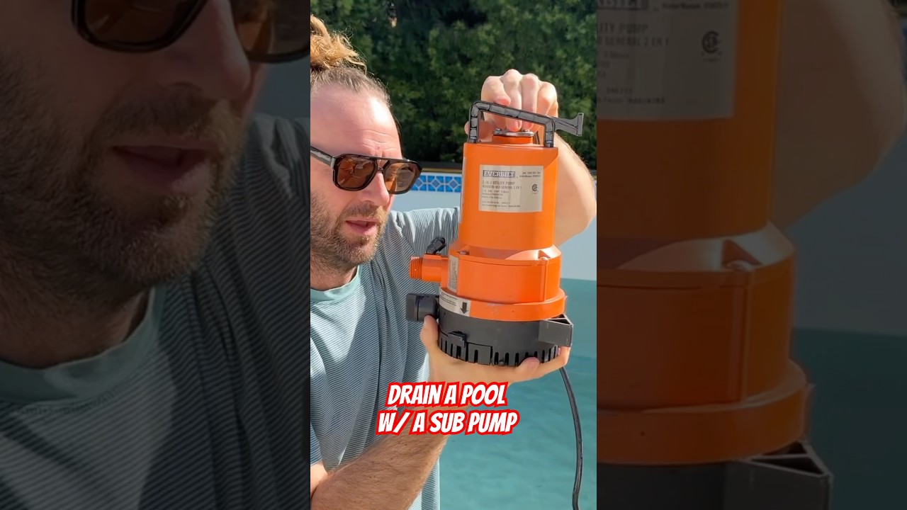 Drain a pool with a submersible pump? #diy #pool #backyard #everbilt